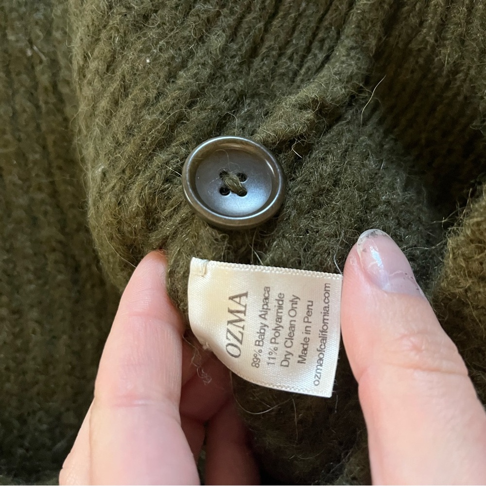 Ozma alpaca cardigan sweater in green sz M - Picture 6 of 9